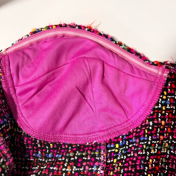 Blue Blush Manhattan Magic Tweed Strapless Dress Size Large NWT - Picture 8 of 13